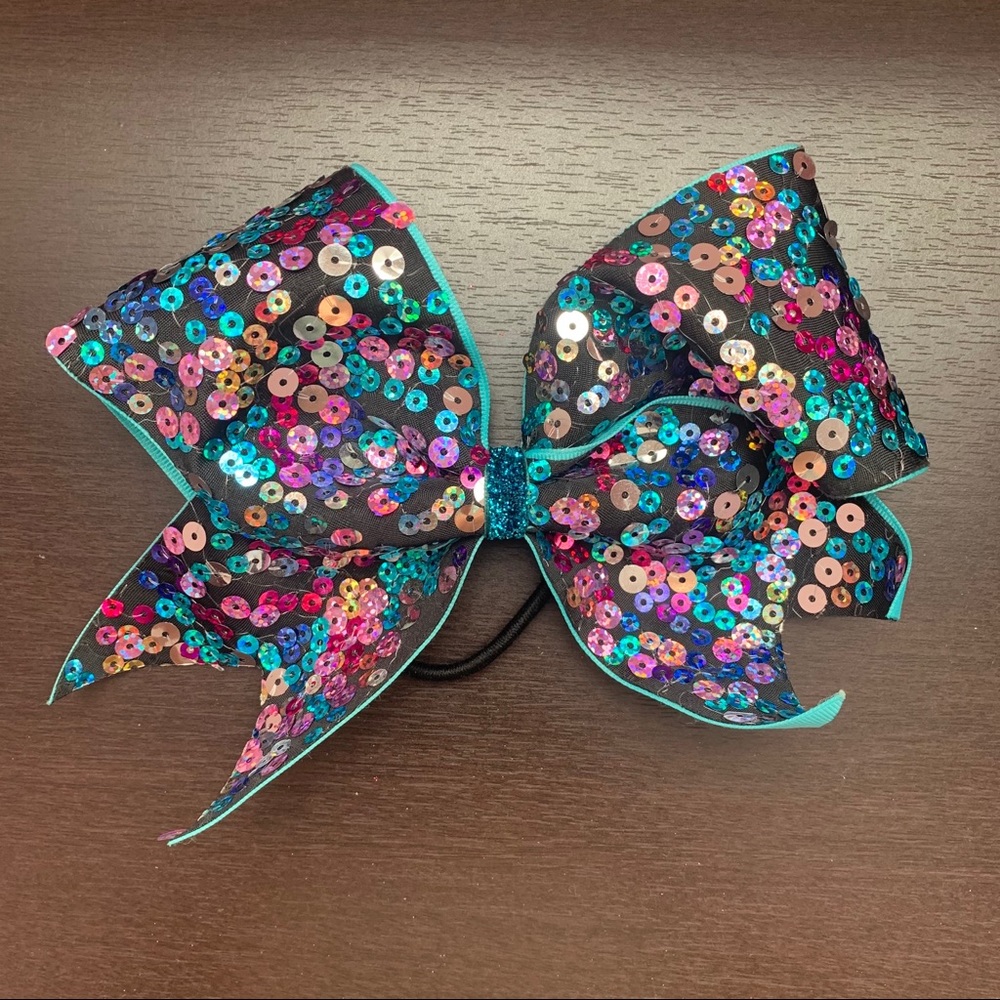 Multi-Colored Sequin Hair/Cheer Bow